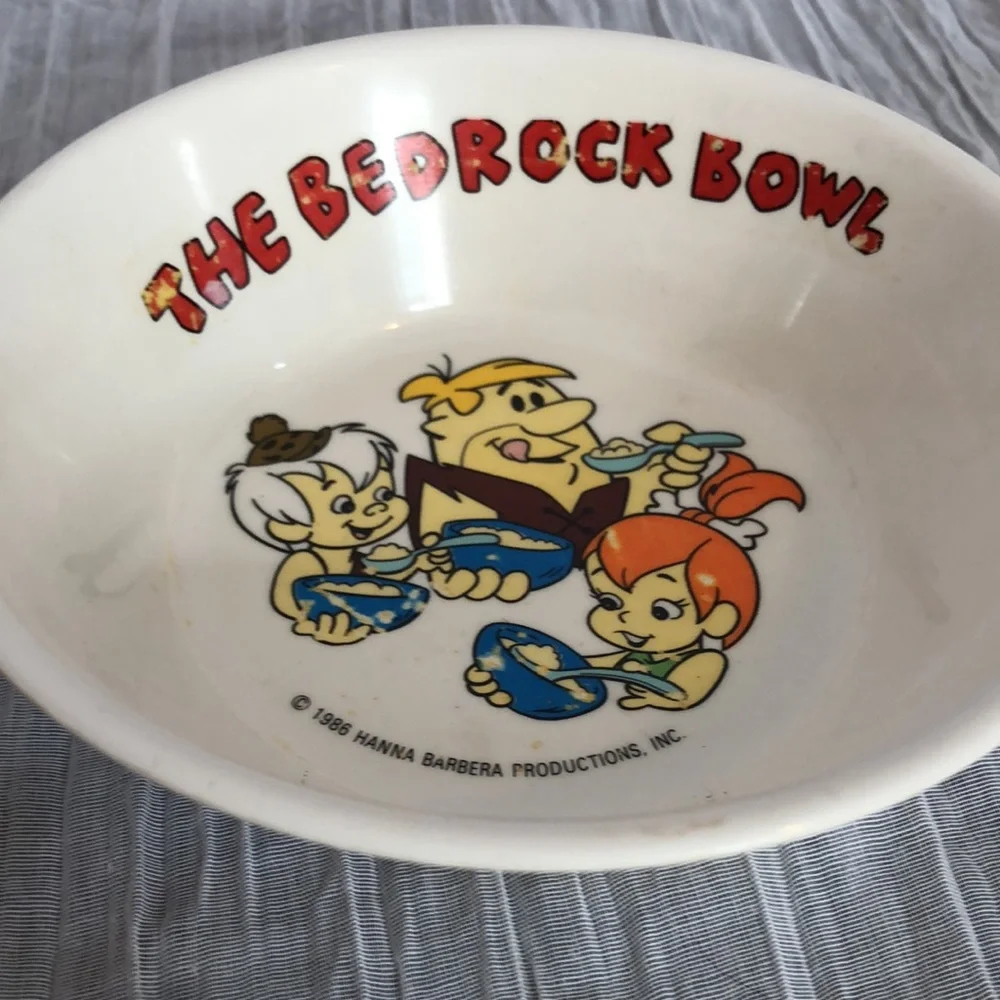 Vintage Flintstones Pebbles plastic cup & bowl & Barney & Dino water squirters - Picture 8 of 16